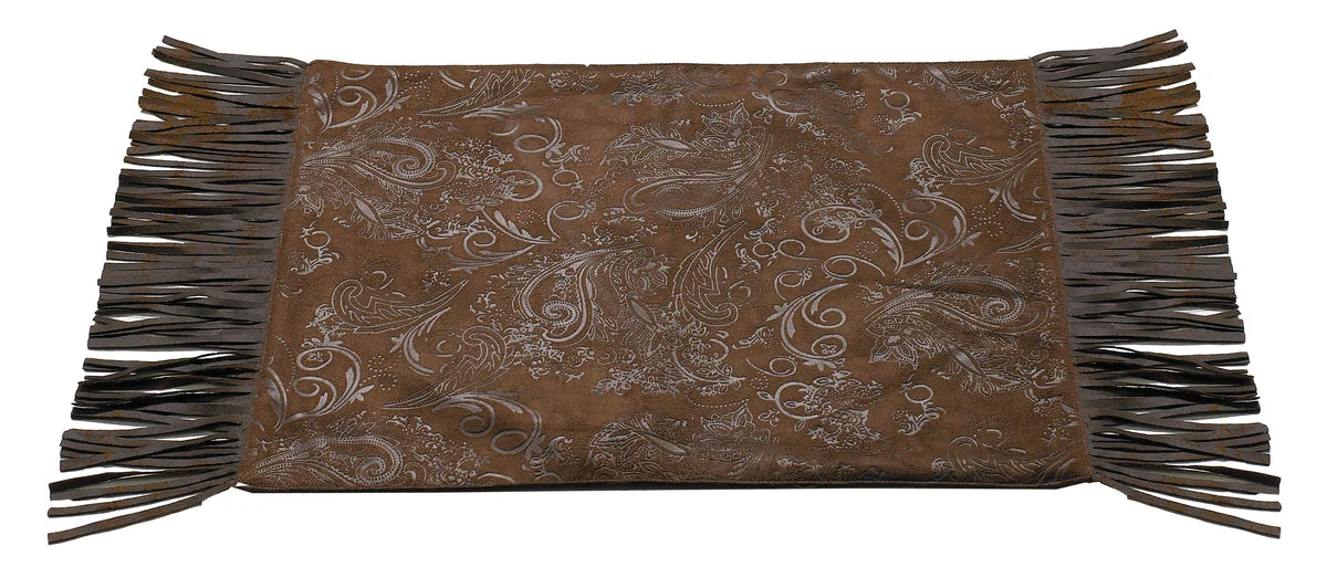 HiEnd Accents Tooled Faux Leather Placemat-4PCS