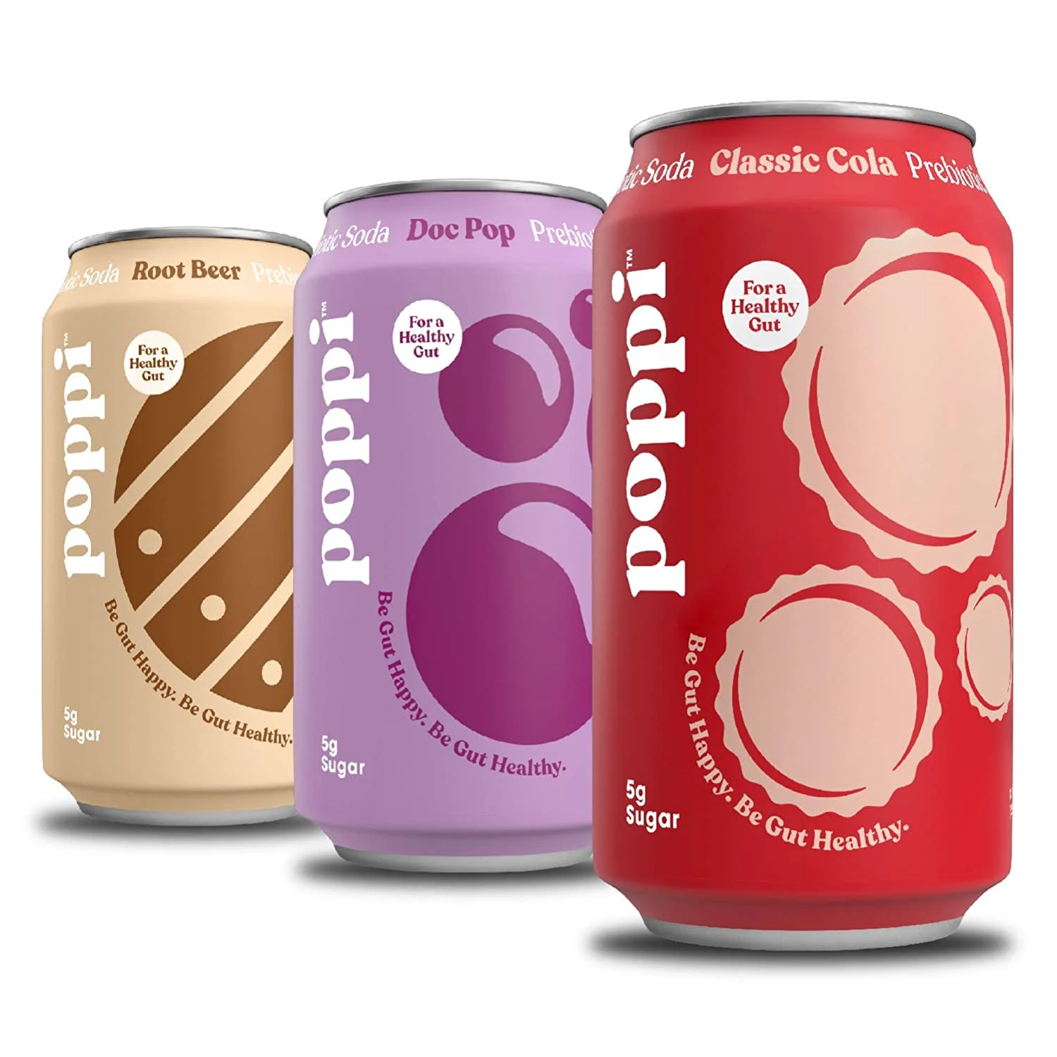 POPPI Sparkling Prebiotic Soda w/ Gut Health & Immunity Benefits, 12pk 12oz Cans