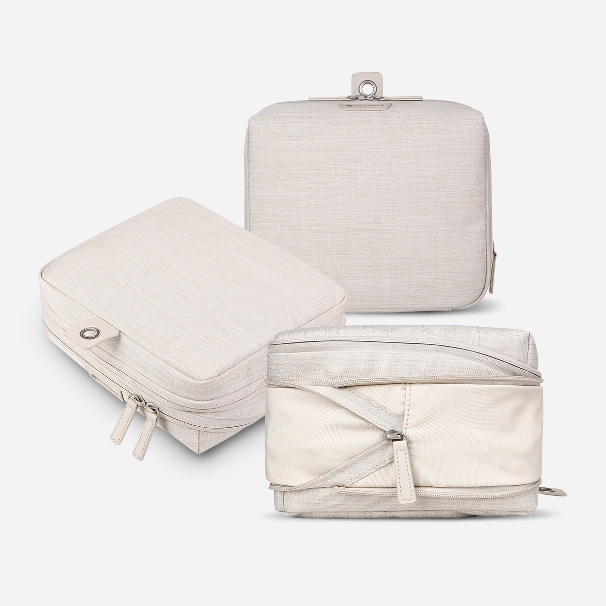 Pack-It-All Bundle: 2x Packing Cubes & 1x Wash Pouch, Beige