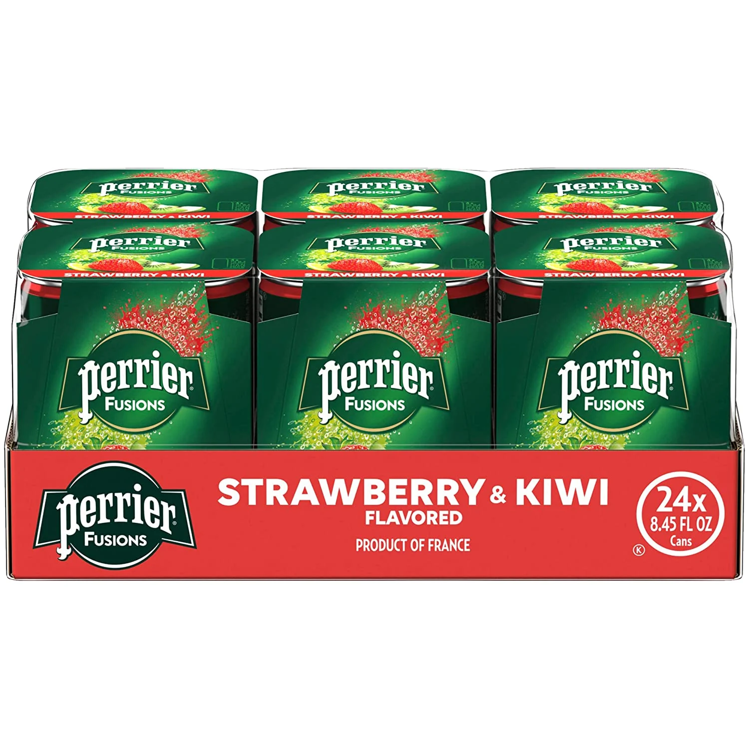 Perrier Fusions, Strawberry and Kiwi Flavor, 8.45 Fl Oz Cans (24 Count)