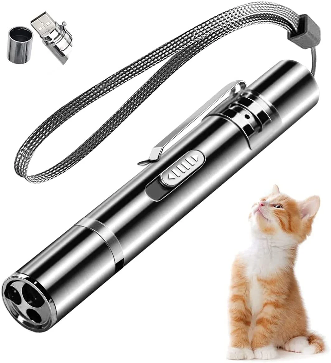 Pidensolo Pet Cat Red Pointer Toys, Indoor and Outdoor Pet Cat Toys, USB Charging