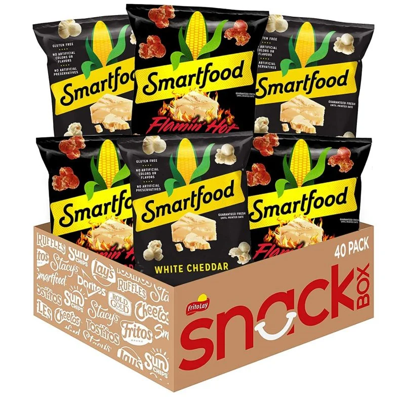 Smartfood Popcorn Flamin’ Hot & White Cheddar of Whole Grain Snacks, 40 Count