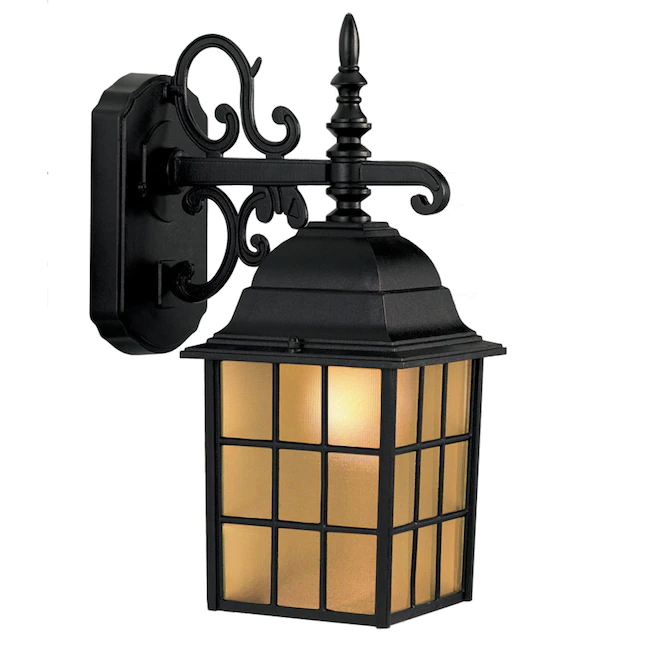 Portfolio 1-Light 14.37-in H Black Outdoor Wall Light