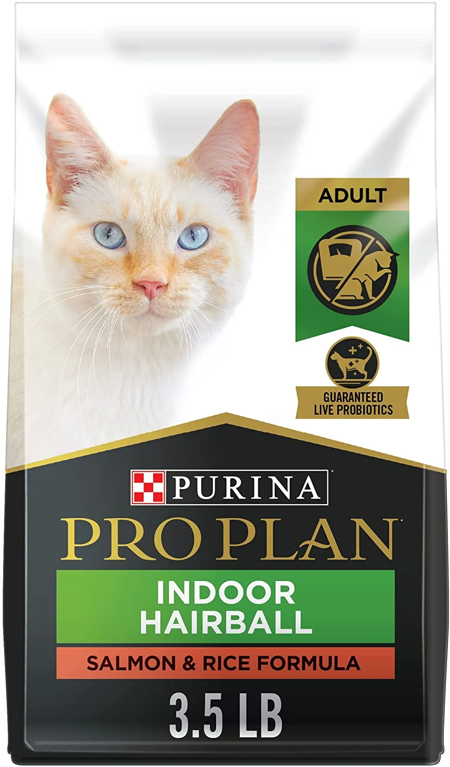 Purina Pro Plan Hairball Management, Indoor Dry Cat Food, Salmon and Rice Formula – 3.5 lb. Bag