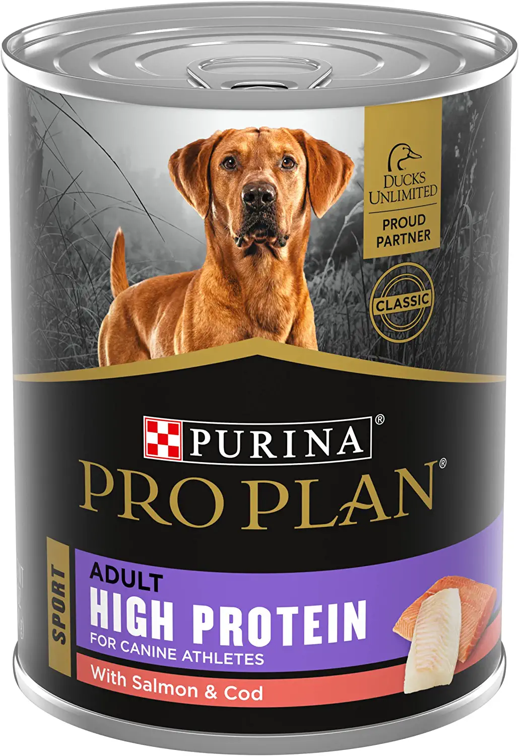 Purina Pro Plan Sport High Protein Salmon and Cod Entrée Wet Dog Food, 13-oz can, case of 12