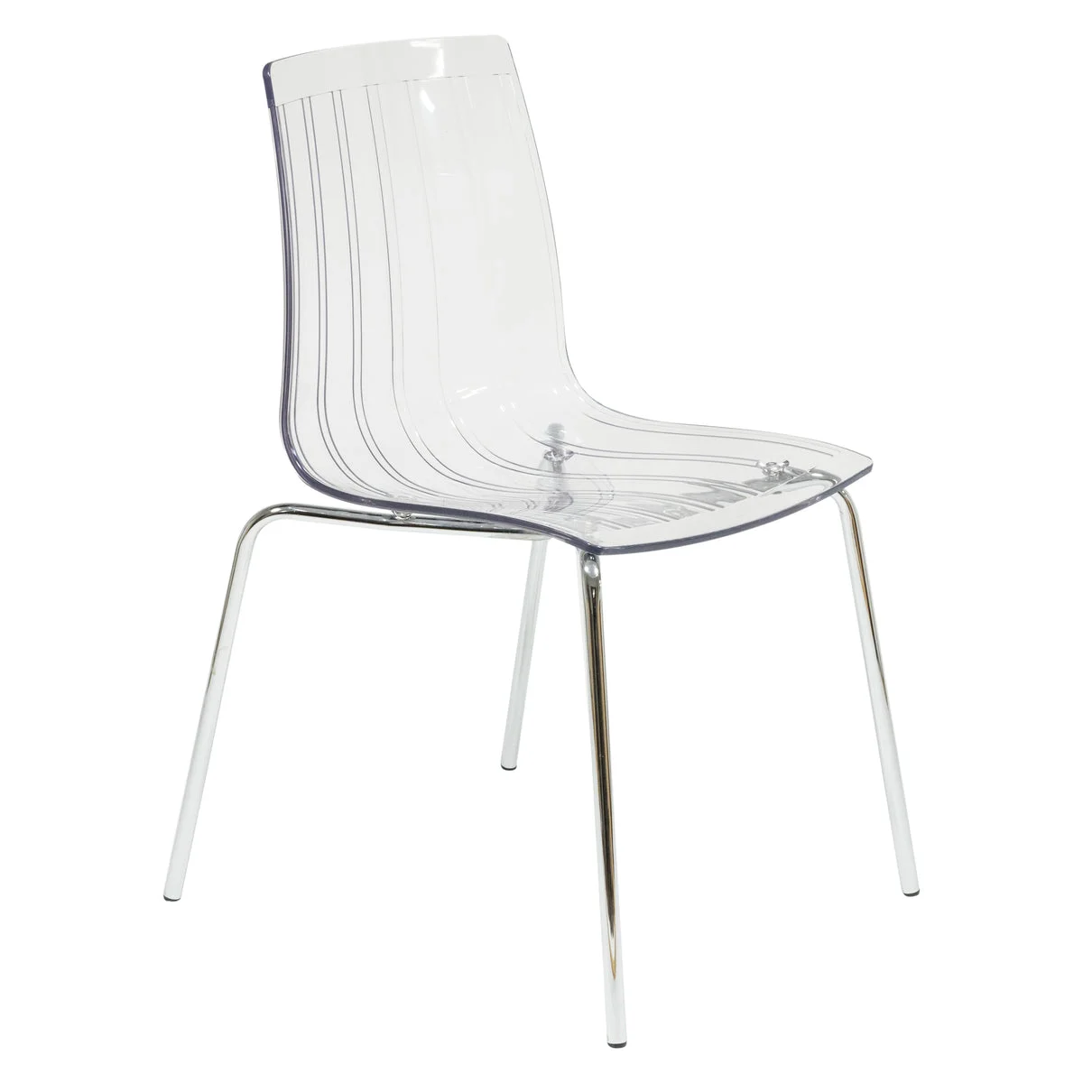 LeisureMod Ralph Dining Chair in Clear