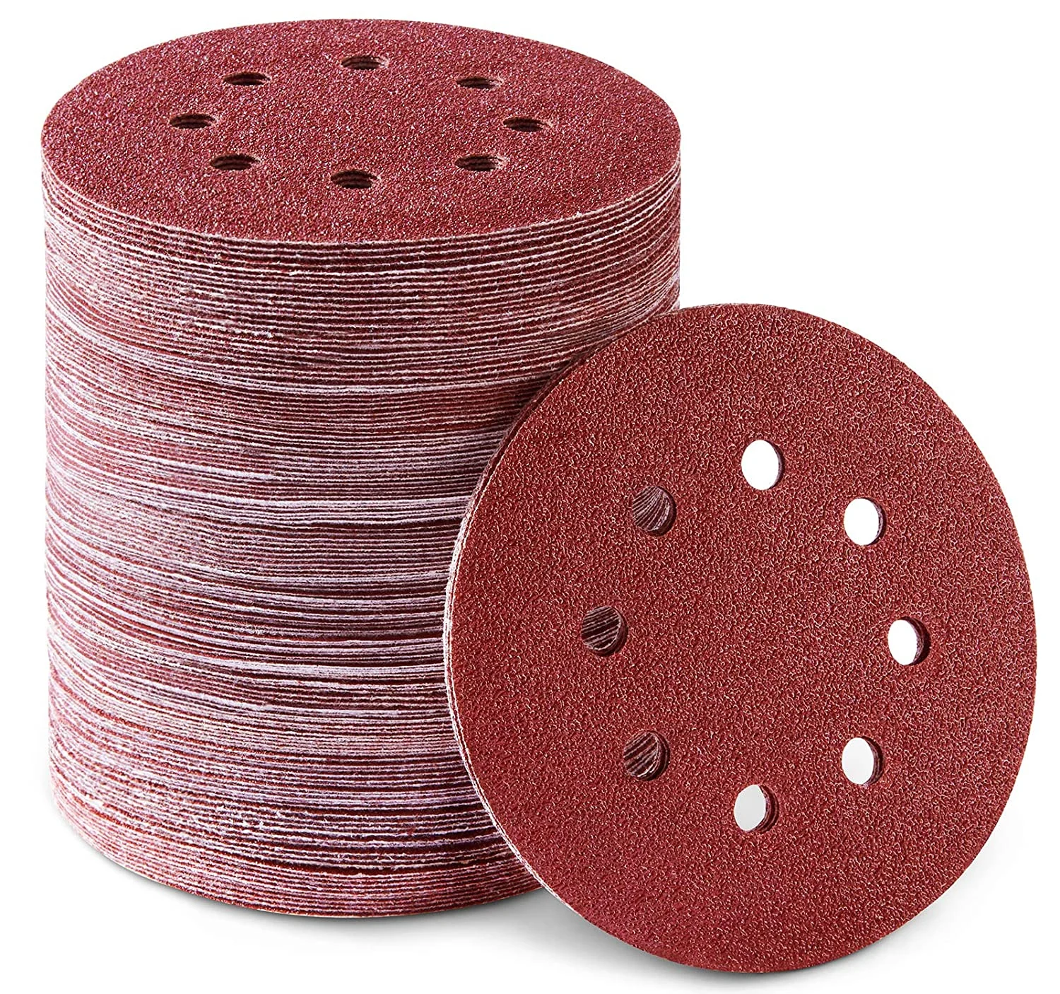 S SATC 5 inch 8 Holes Dustless Hook and Loop Sanding Discs, 150PCS