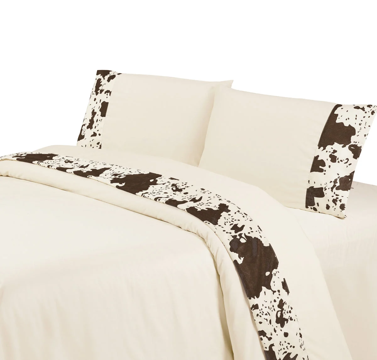 HiEnd Accents Printed Cowhide Sheet Set, Twin