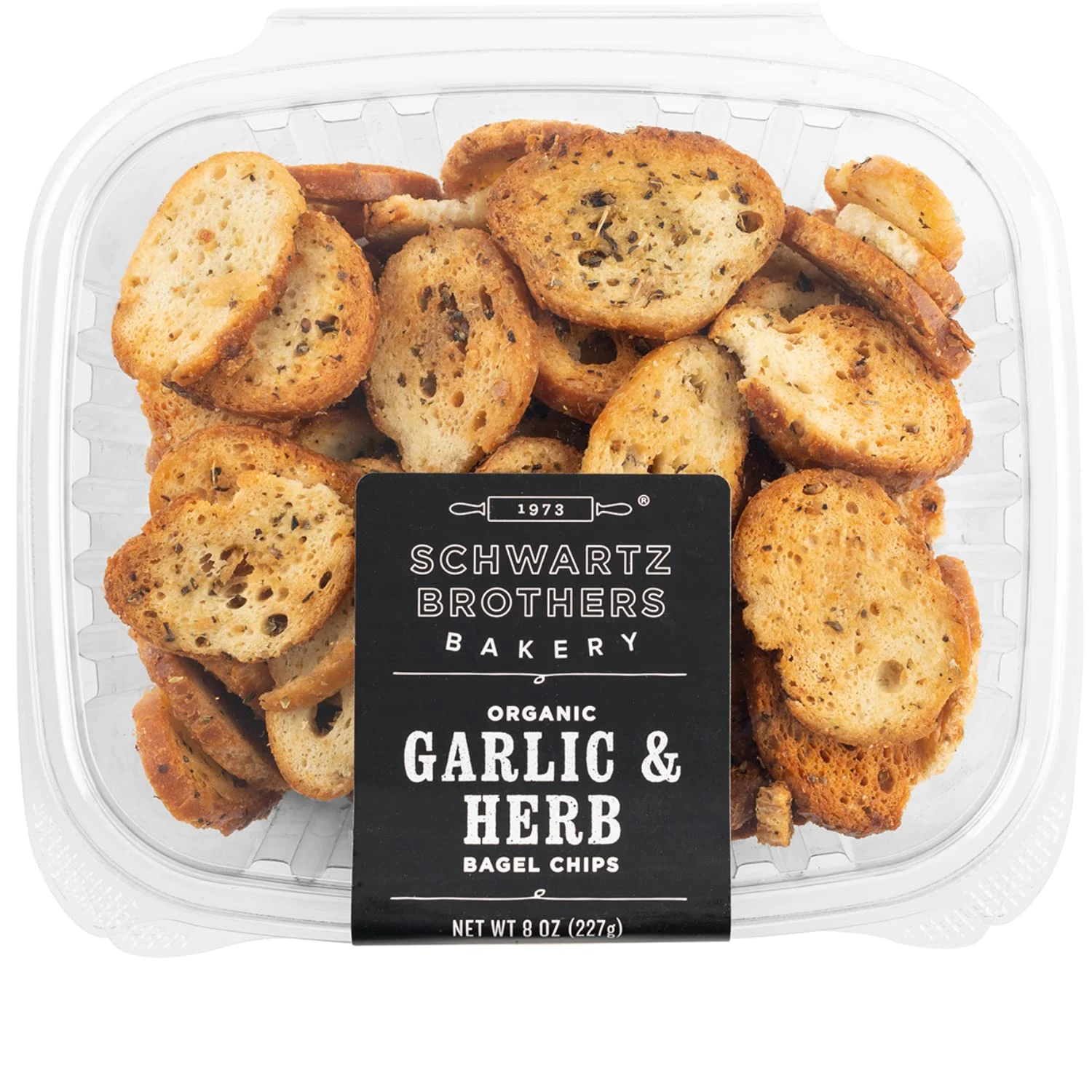 Schwartz Brothers Bakery, Bagel Chips, 8oz container (Pack of 4)