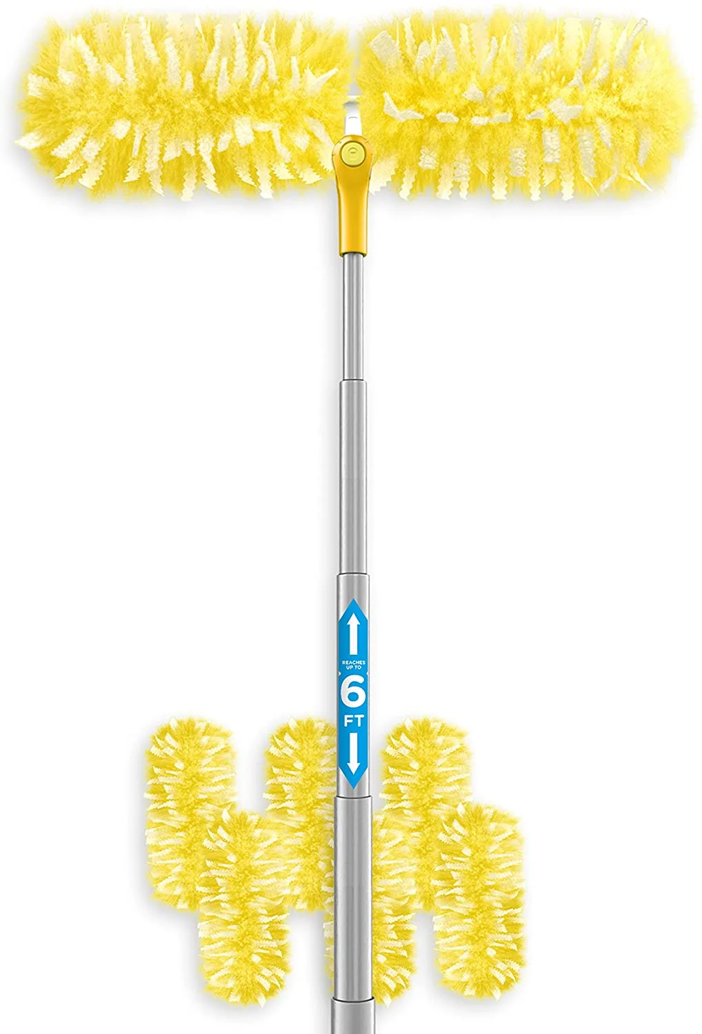 Swiffer Ceiling Fan Duster Super Extender Handle Starter Kit, 6 Heavy Duty Refills