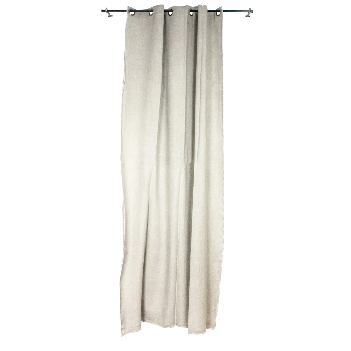 Sagebrook Home Linen Curtain Panel, Contraststitch, Taupe