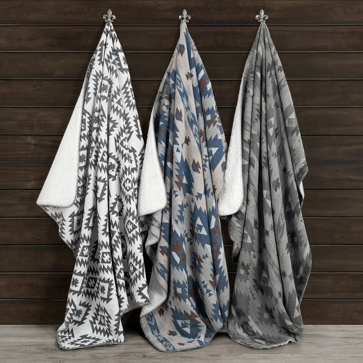 HiEnd Accents Southwest Design Throw With Shearling Back