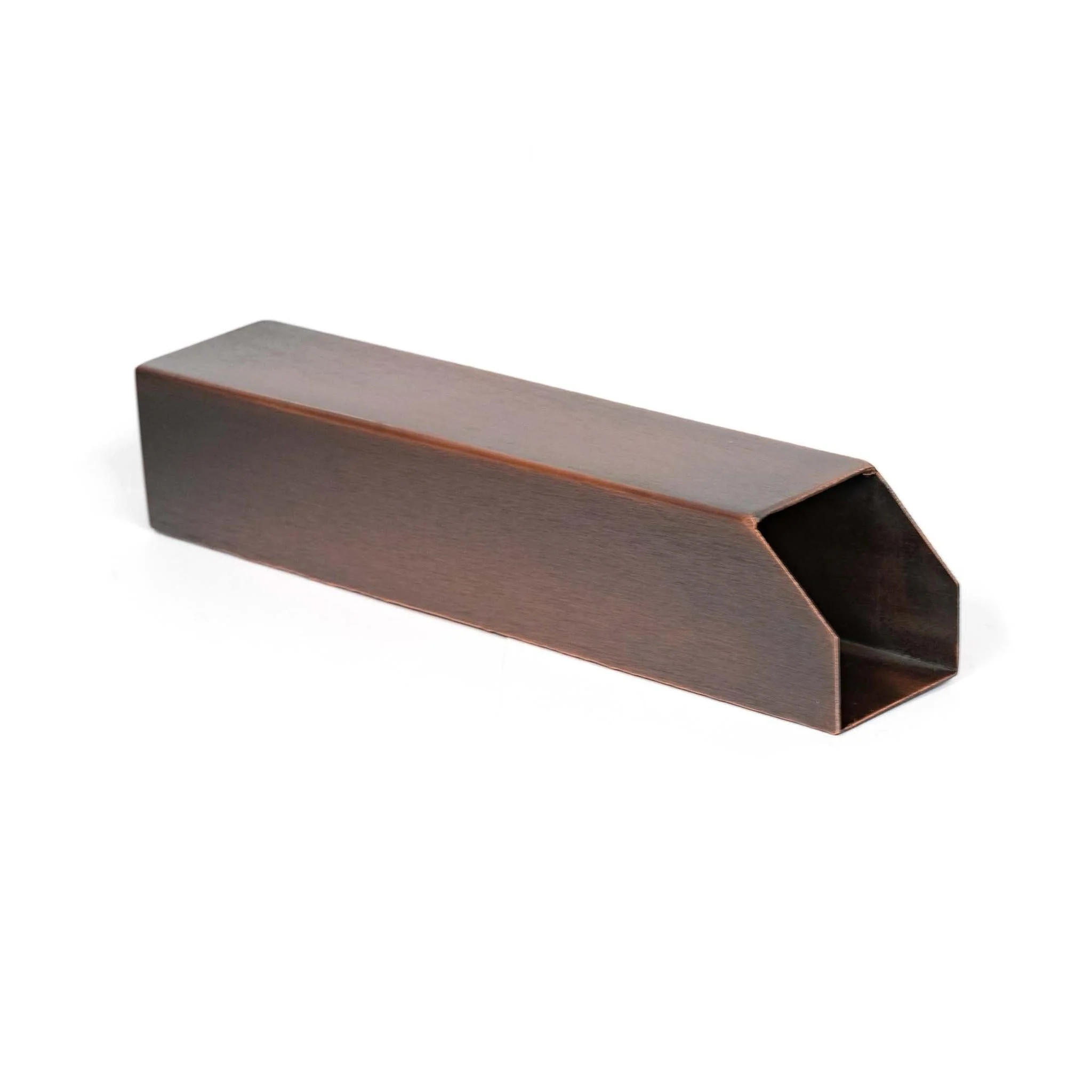 The Outdoor Plus 12" Copper Chamfered Mini Scupper with Open Back