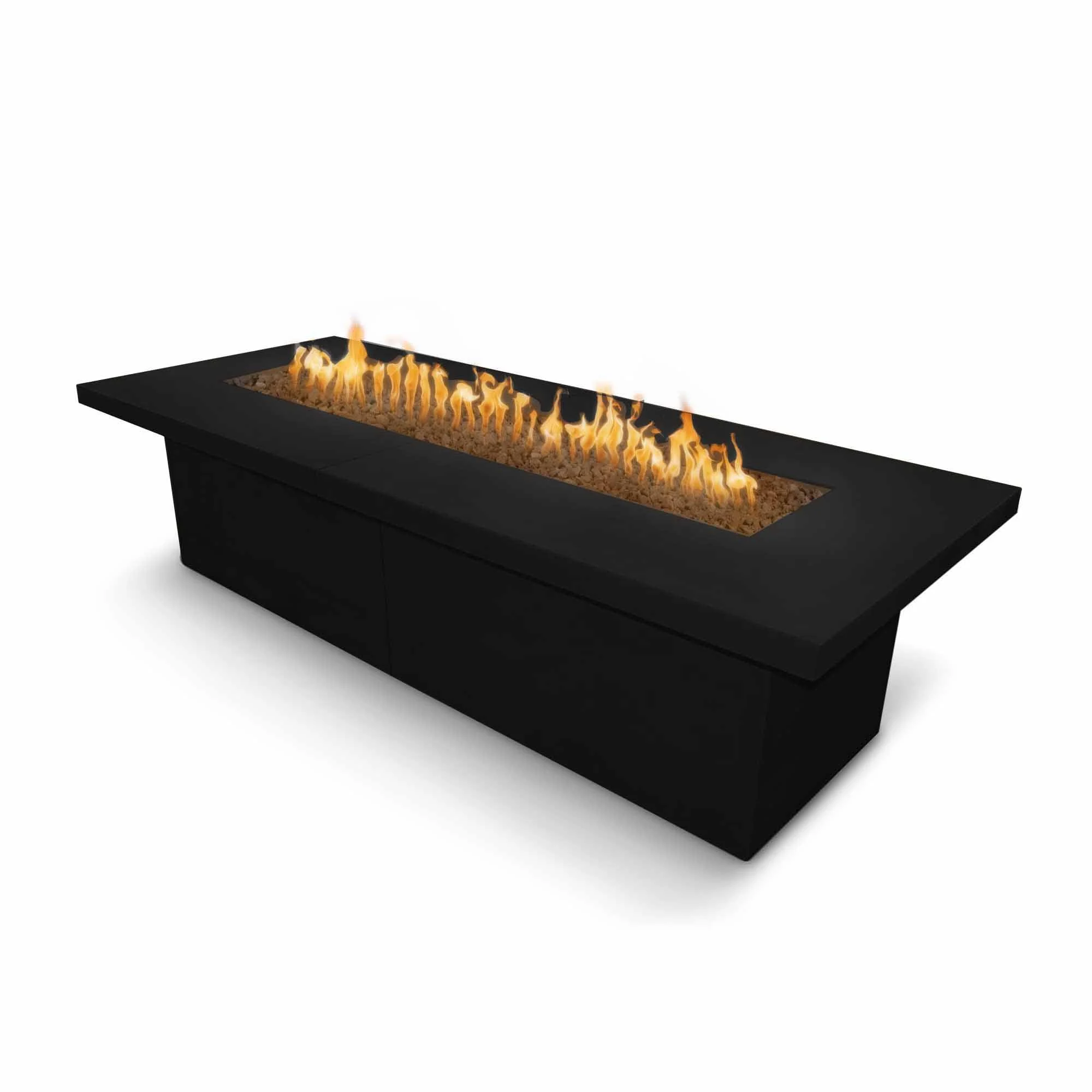 The Outdoor Plus Rectangular Newport 72" Stainless Steel Natural Gas Fire Pit with 110V Electronic Ignition