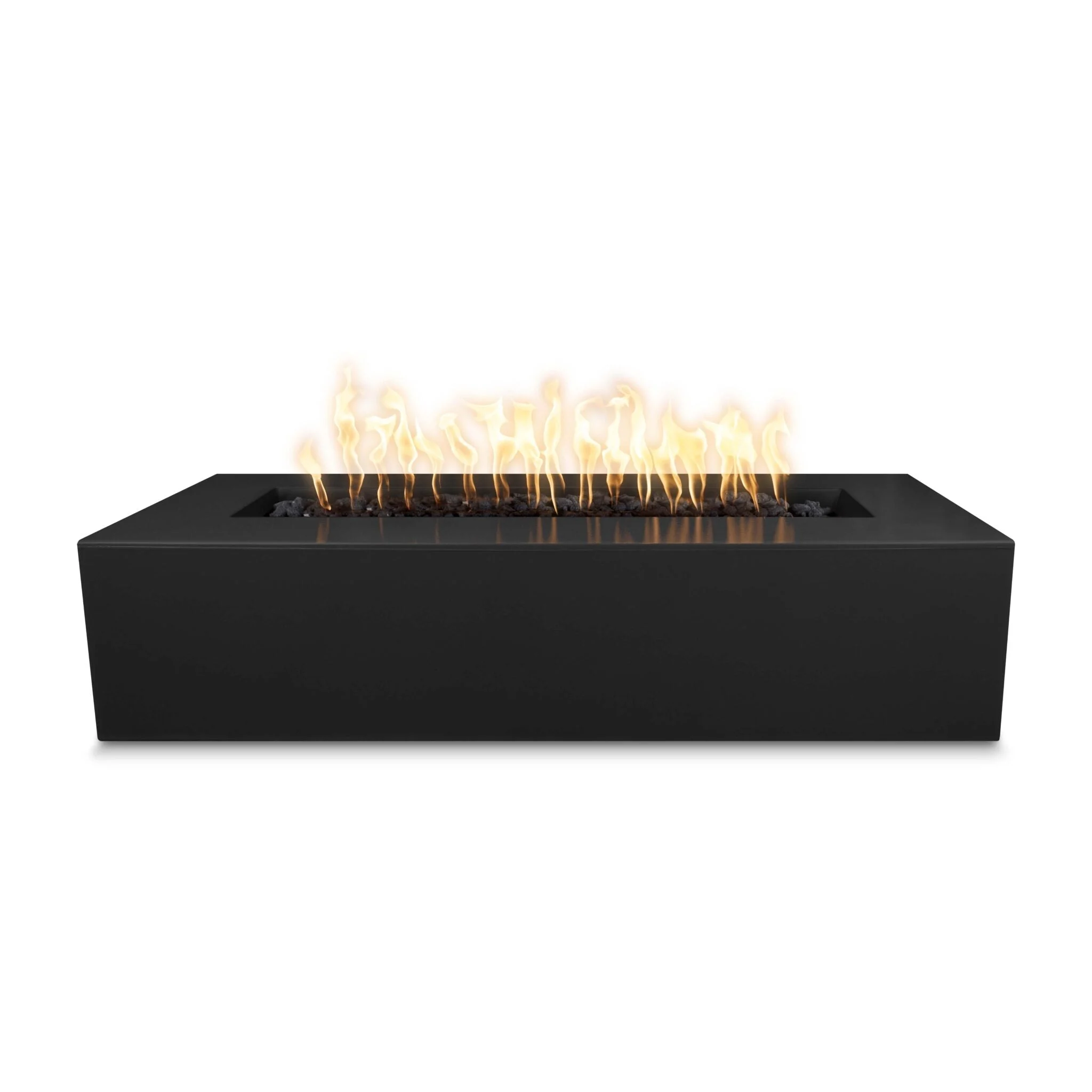 The Outdoor Plus Rectangular Regal 54" Java Powder Coated Metal Liquid Propane Fire Pit with 110V Electronic Ignition