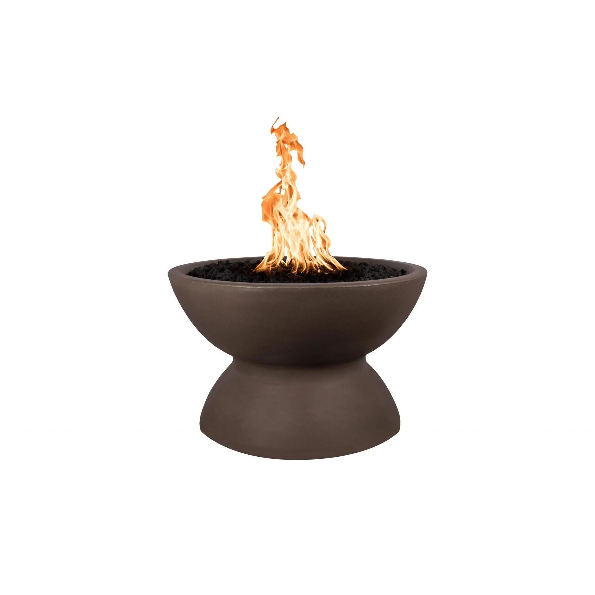 The Outdoor Plus Round Copa 33" Ash GFRC Concrete Liquid Propane Fire Pit with Match Lit Ignition