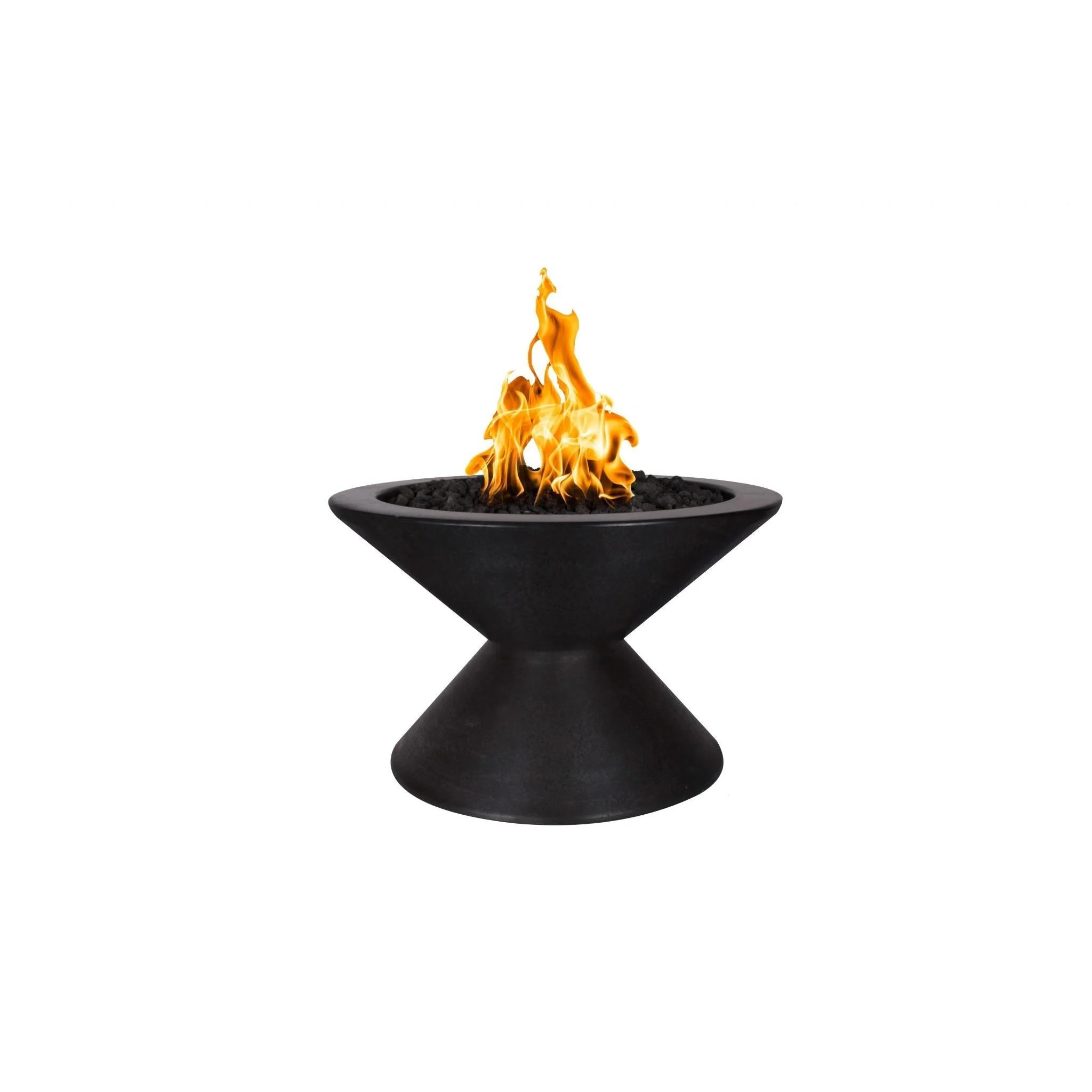 The Outdoor Plus Round Lucia 31" White GFRC Concrete Liquid Propane Fire Pit with Match Lit Ignition