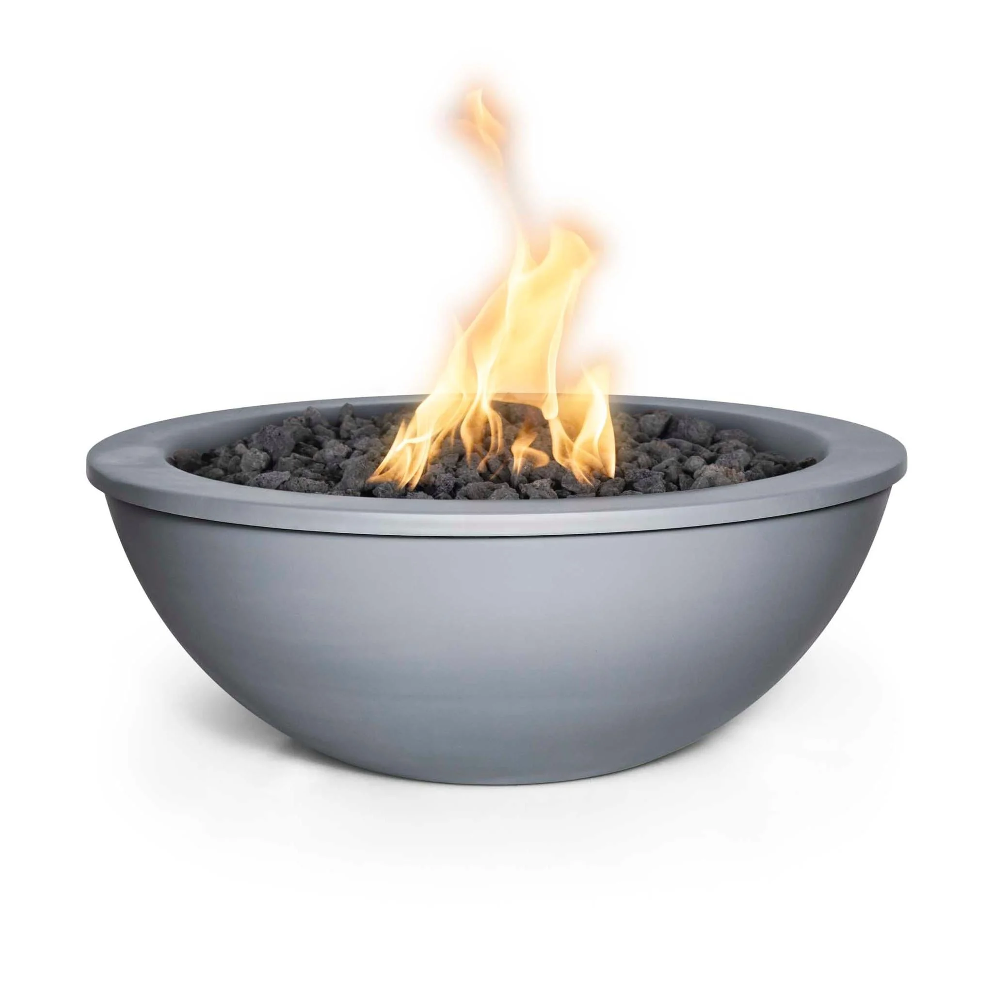 The Outdoor Plus Sedona 48" Java Powder Coated Metal Liquid Propane Fire Bowl with Match Lit with Flame Sense Ignition