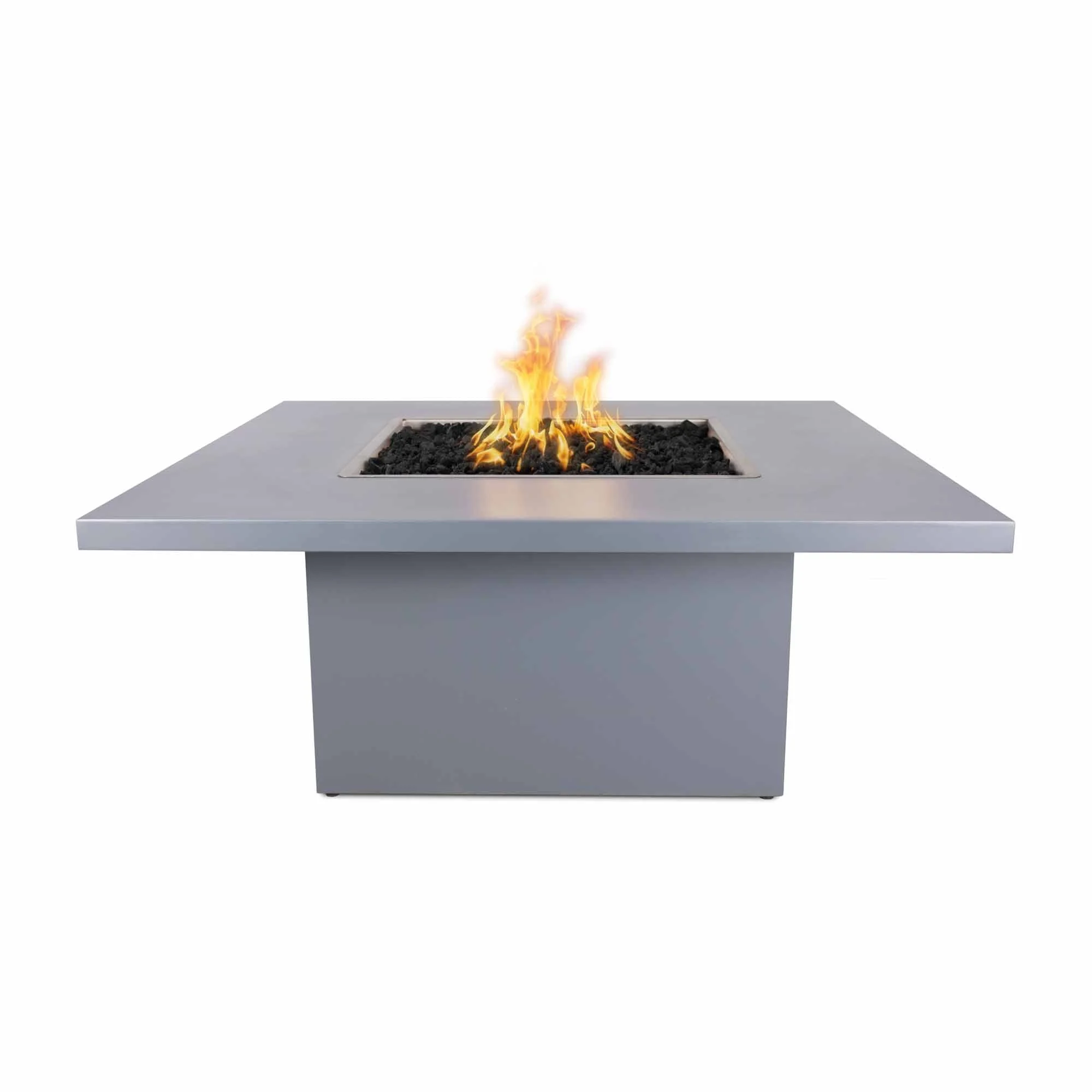The Outdoor Plus Square Bella 36" Hammered Copper Natural Gas Fire Pit with 12V Electronic Ignition