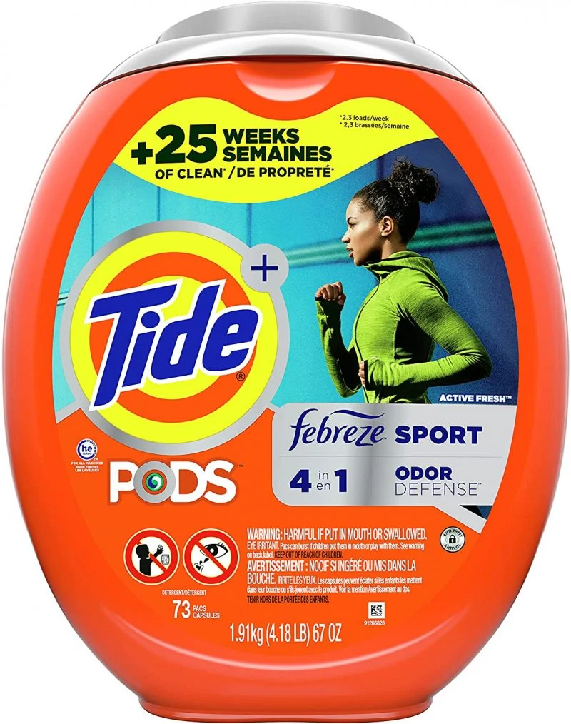 Tide PODS 4 in 1 Febreze Sport Odor Defense, Laundry Detergent, 73 Count