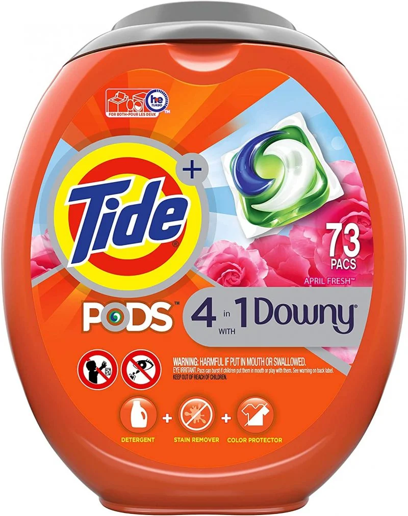Tide PODS 4 in 1 with Downy, Laundry Detergent Soap PODS, 73 Count