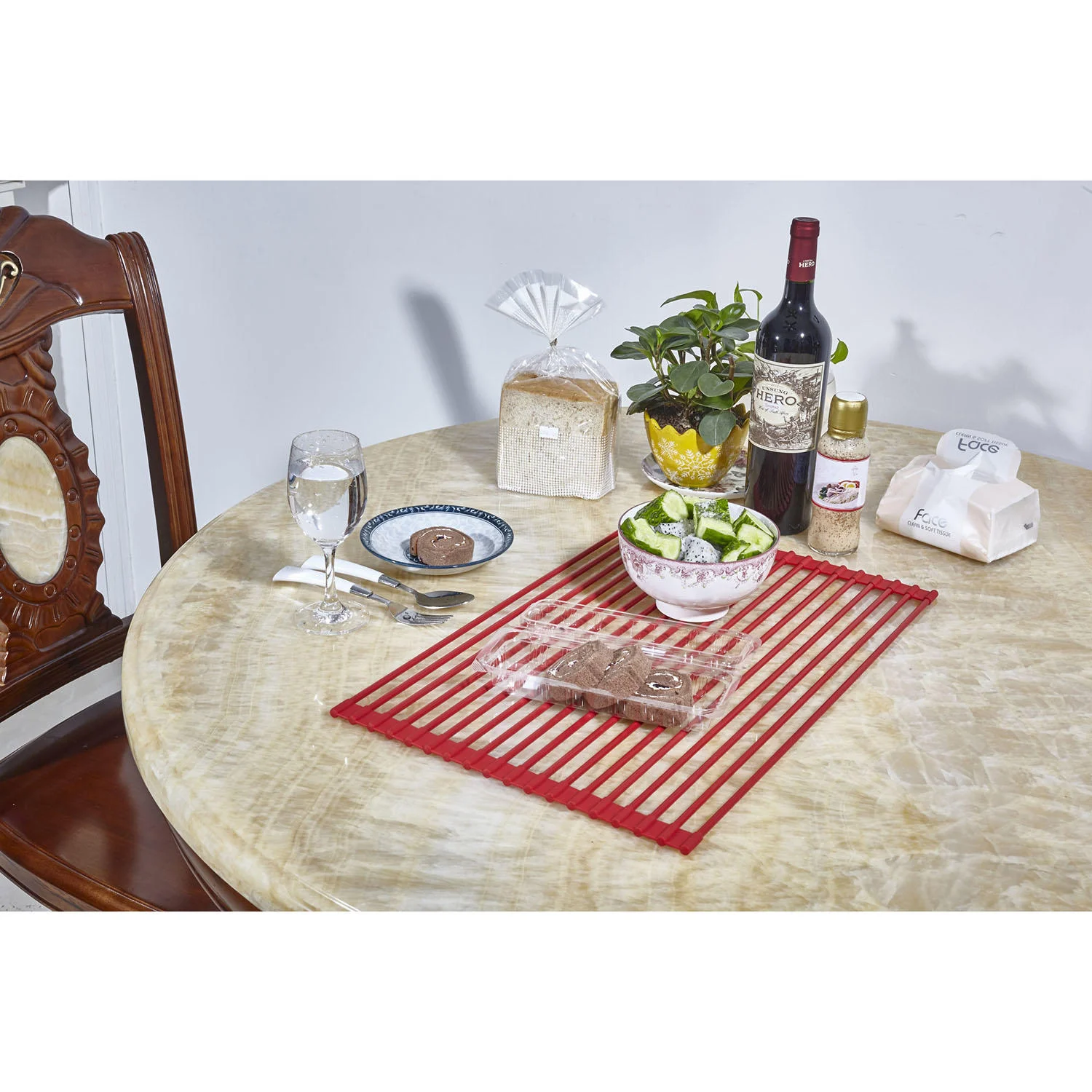 True & Tidy Over the Sink Roll-Up Drying Rack Limited Edition Red