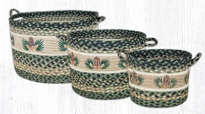 Earth Rugs UBP-116 Pinecone Printed Utility Basket 9``x7``