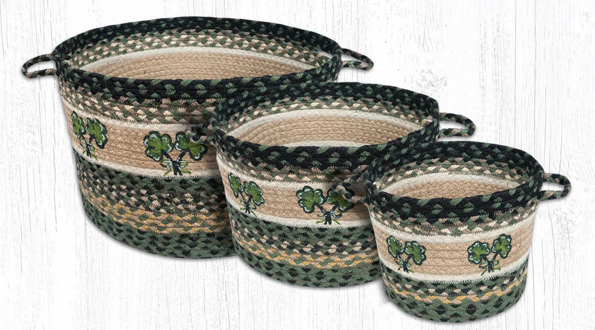 Earth Rugs UBP-116 Shamrock Printed Utility Basket 9``x7``