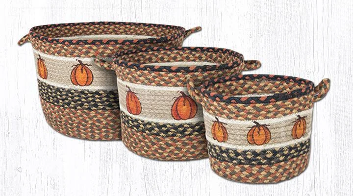 Earth Rugs UBP-222 Harvest Pumpkin Printed Utility Basket 9``x7``
