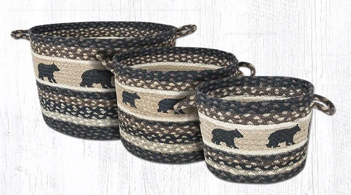 Earth Rugs UBP-313 Cabin Bear Printed Utility Basket 9``x7``