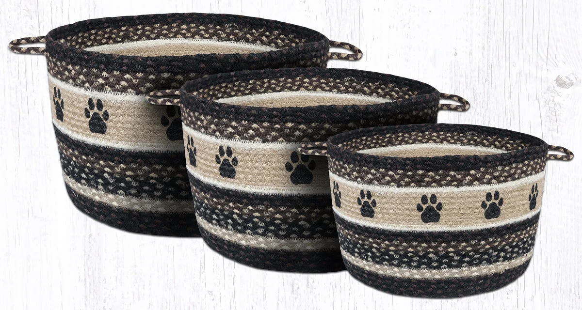 Earth Rugs UBP-313 Paw Prints Printed Utility Basket 9``x7``