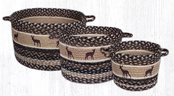 Earth Rugs UBP-518 Deer Silhouettes Printed Utility Basket 9``x7``