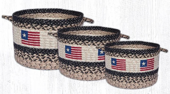 Earth Rugs UBP 9-1032 Original Flag Printed Utility Basket 9``x7``