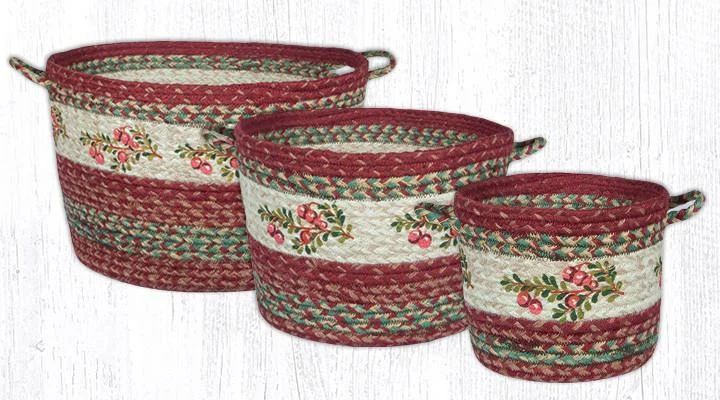 Earth Rugs UBP 9-390 Cranberries Printed Utility Basket 9``x7``