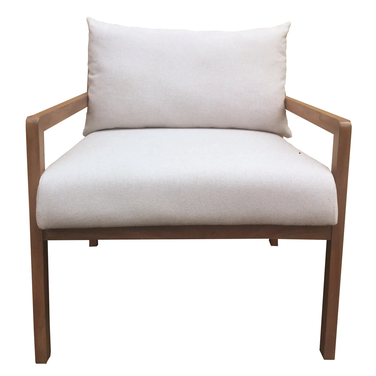The Urban Port Two Tone Cushioned Wooden Frame Accent Sofa Chair with Armrest, Brown and Gray