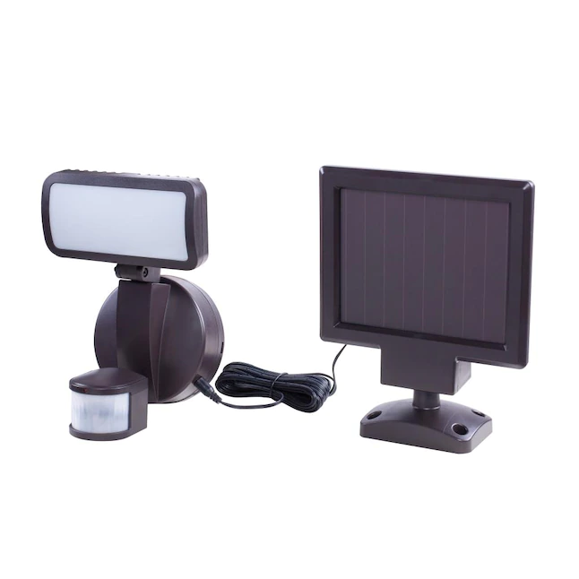 Utilitech  110-Degree 350-Lumen Bronze Solar LED Outdoor Motion-Activated Flood Light with Timer
