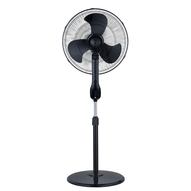 Utilitech 18-in 3-Speed Indoor Black Oscillating Pedestal Fan