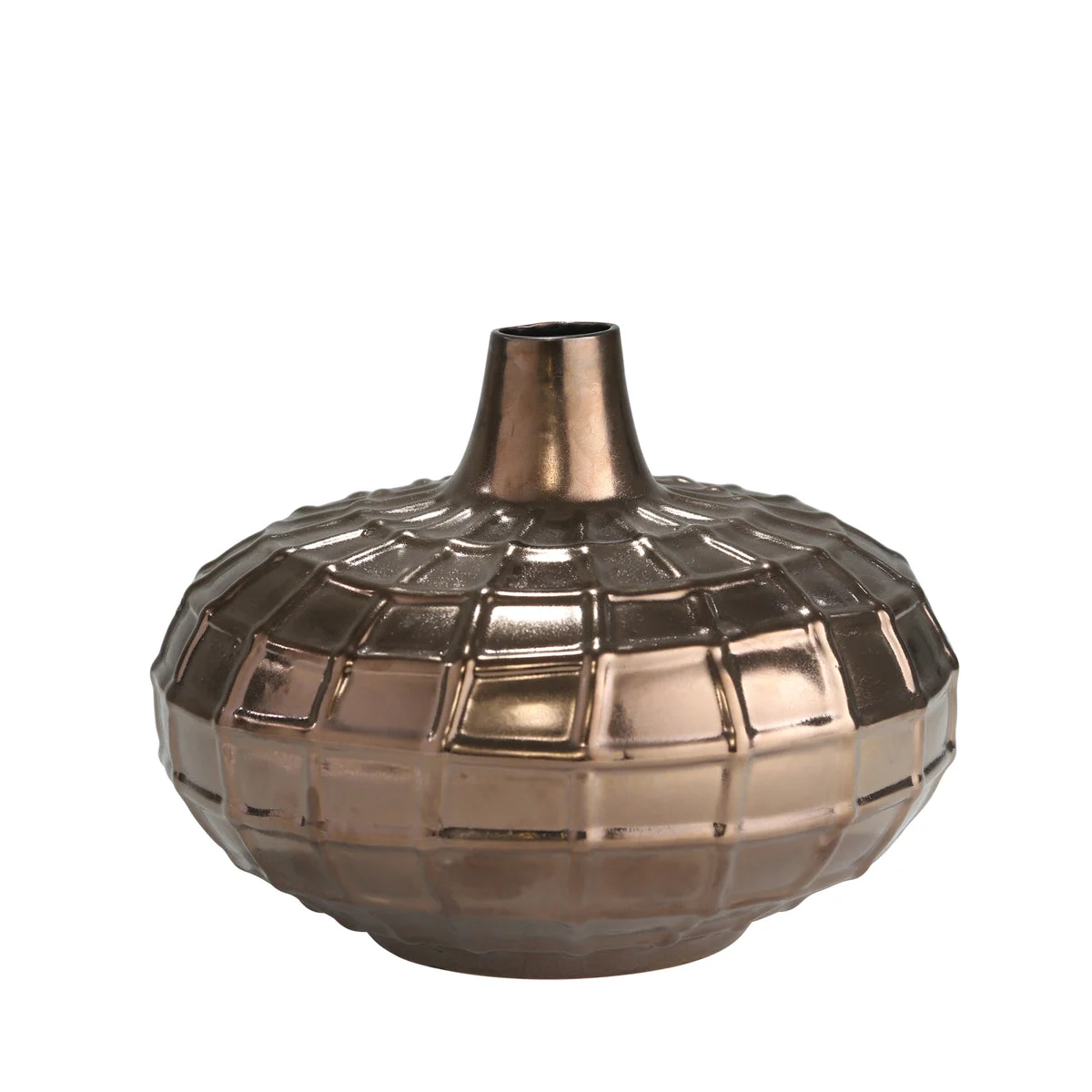 Sagebrook Home Ceramic Grenade Vase, Bronze