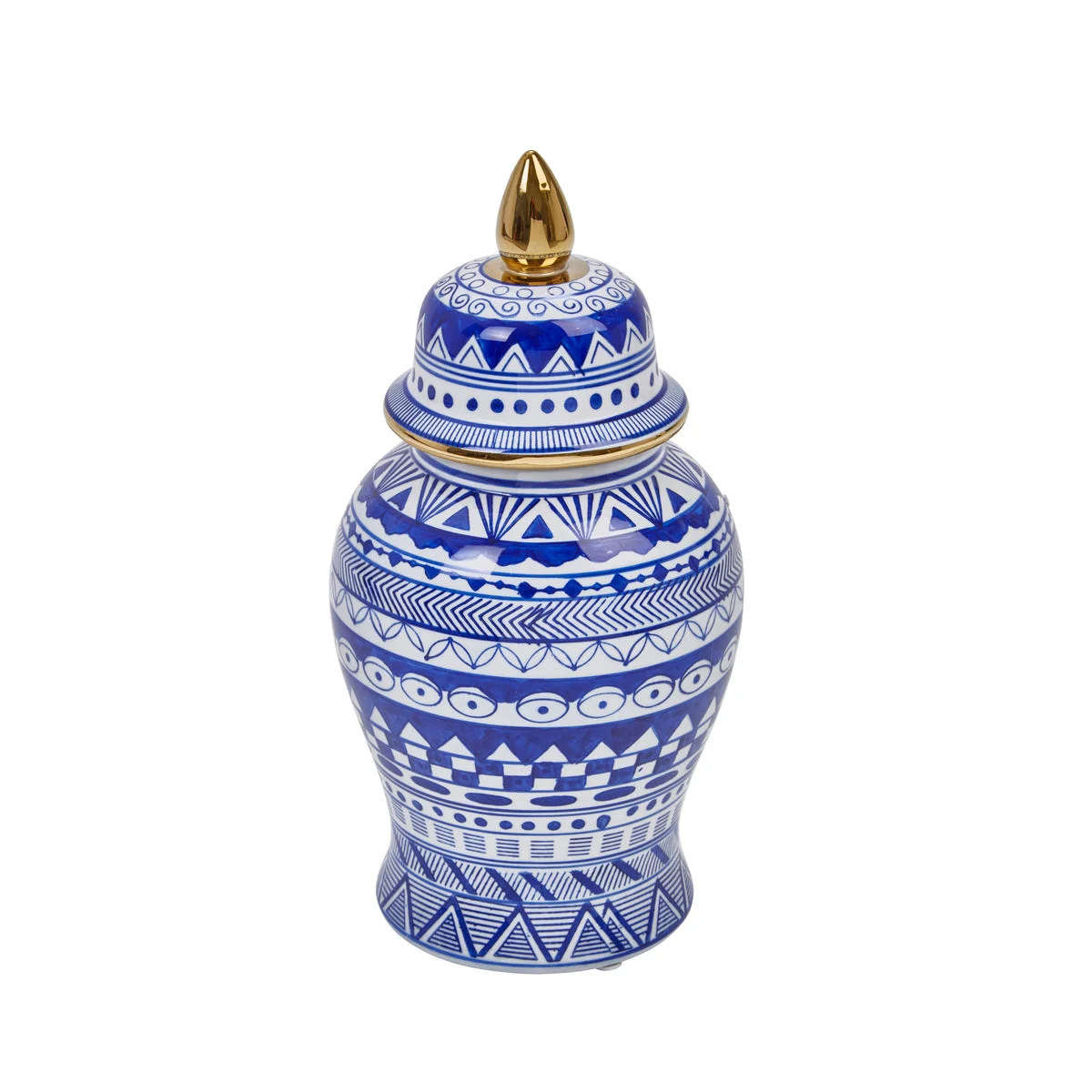 Sagebrook Home VC10467-01 14" White/Blue Temple Jar