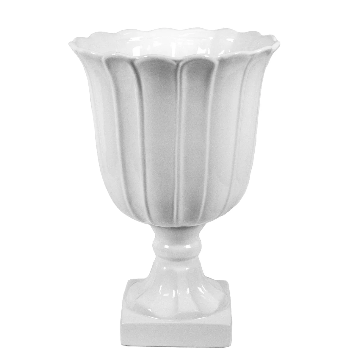 Sagebrook Home White Footed Urn Vase 16``