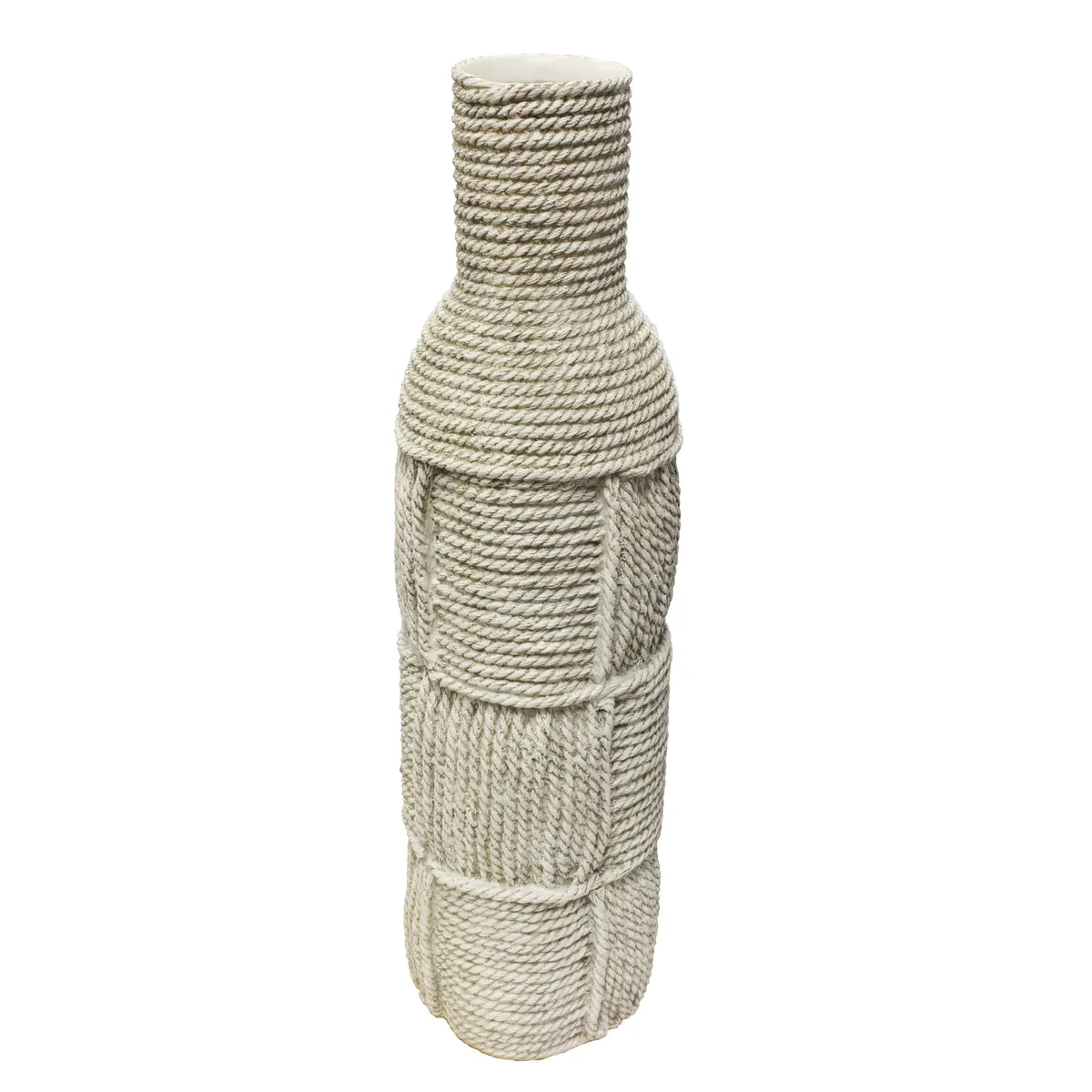 Sagebrook Home White Rope Vase 27``