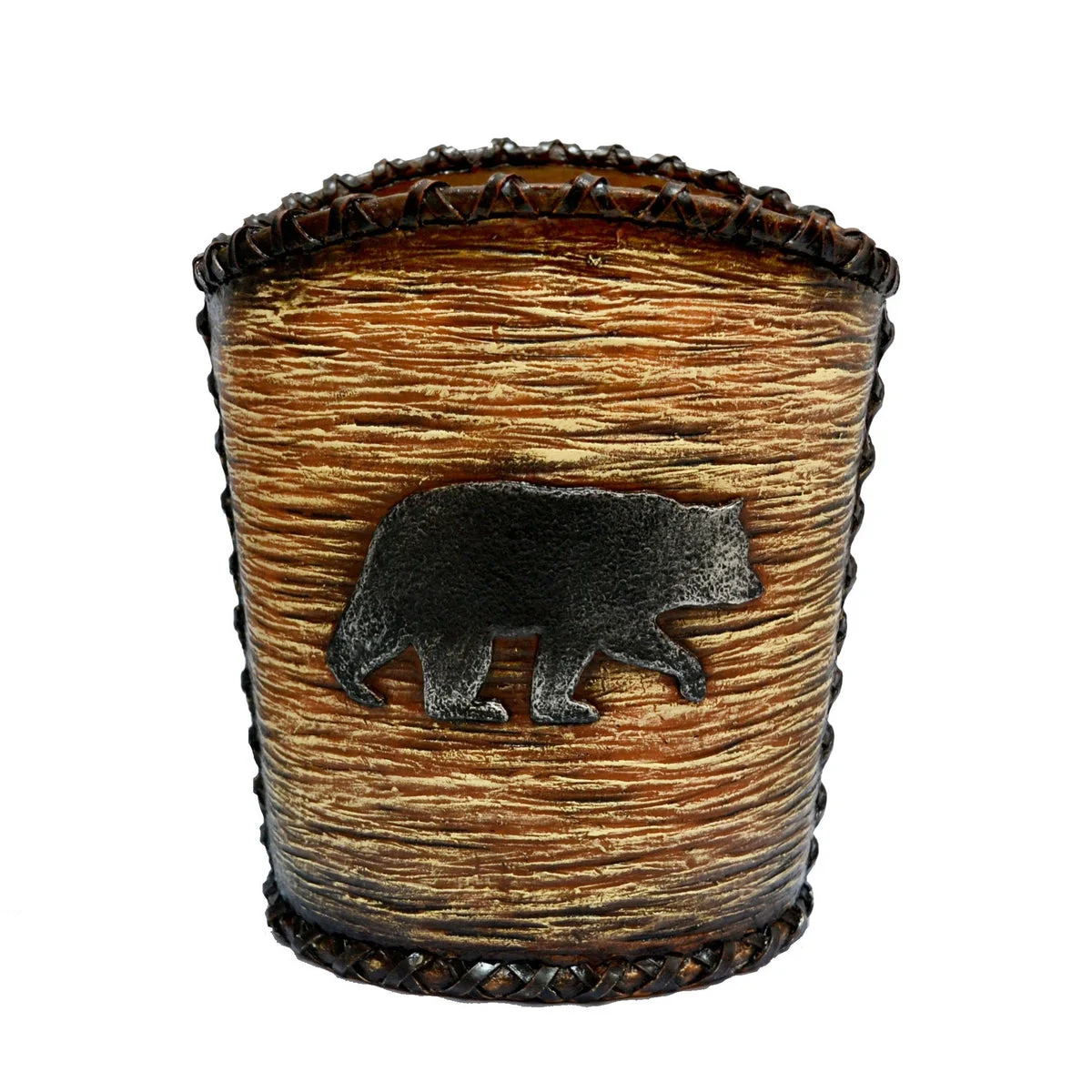 HiEnd Accents Rustic Bear Waste Basket