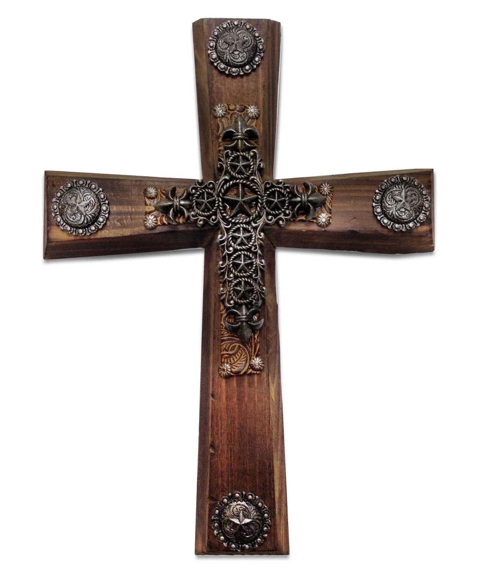 HiEnd Accents Wood Cross w/Star Cross Overlay (EA)
