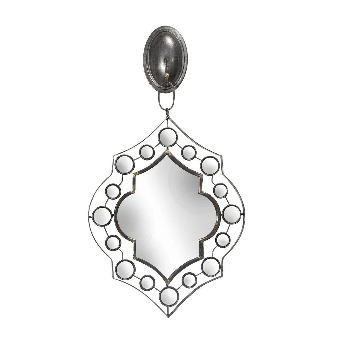 Sagebrook Home Hanging Silver Moroccan Mirror20.25``