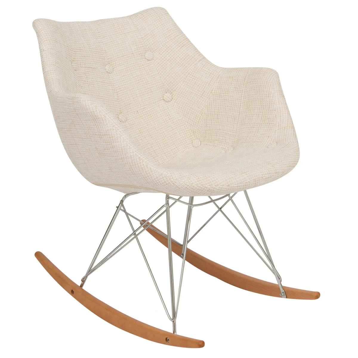 LeisureMod Willow Velvet Eiffel Base Rocking Chair