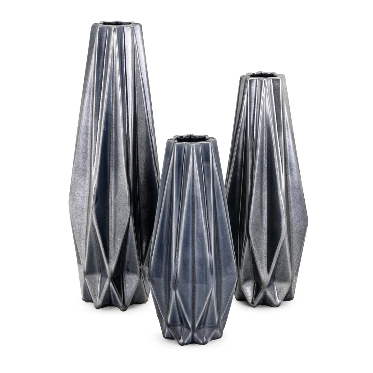 IMAX Worldwide Home Saffron Metallic Vases - Set of 3