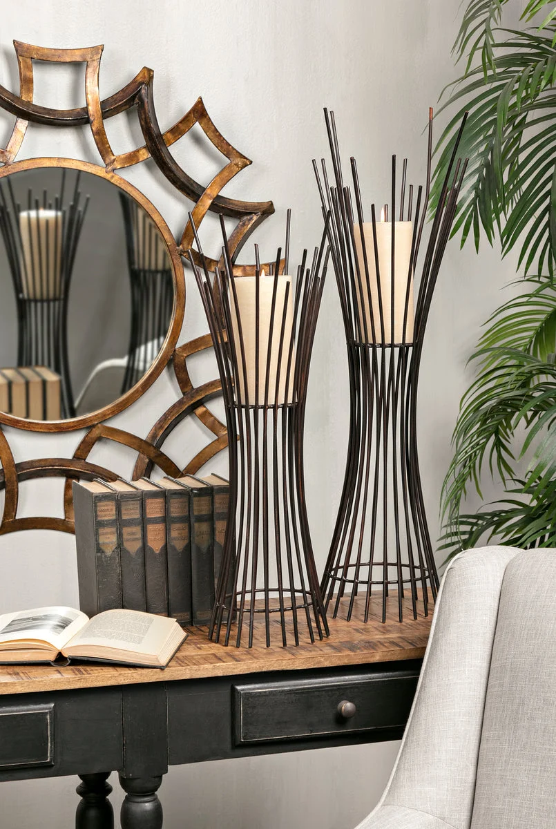 IMAX Worldwide Home Metal Candleholder Duo - Set of 2