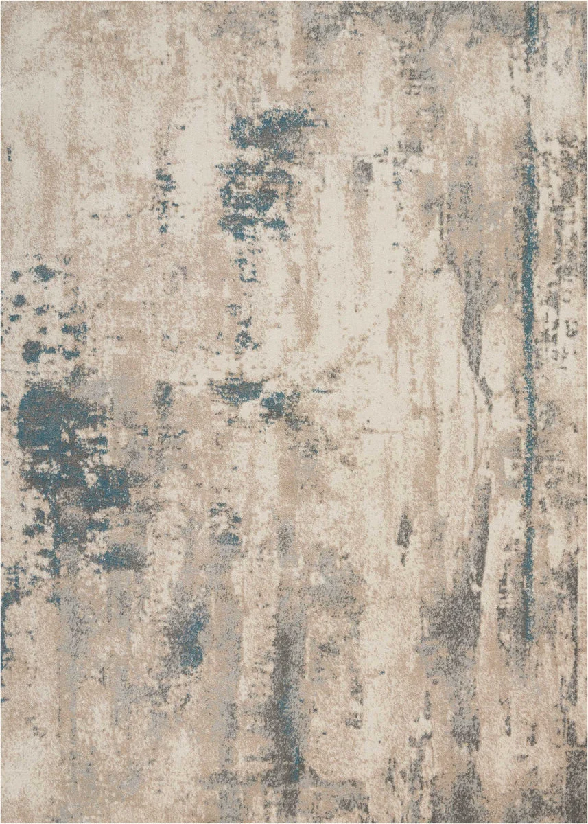 Nourison Maxell Contemporary Ivory/Teal Area Rug