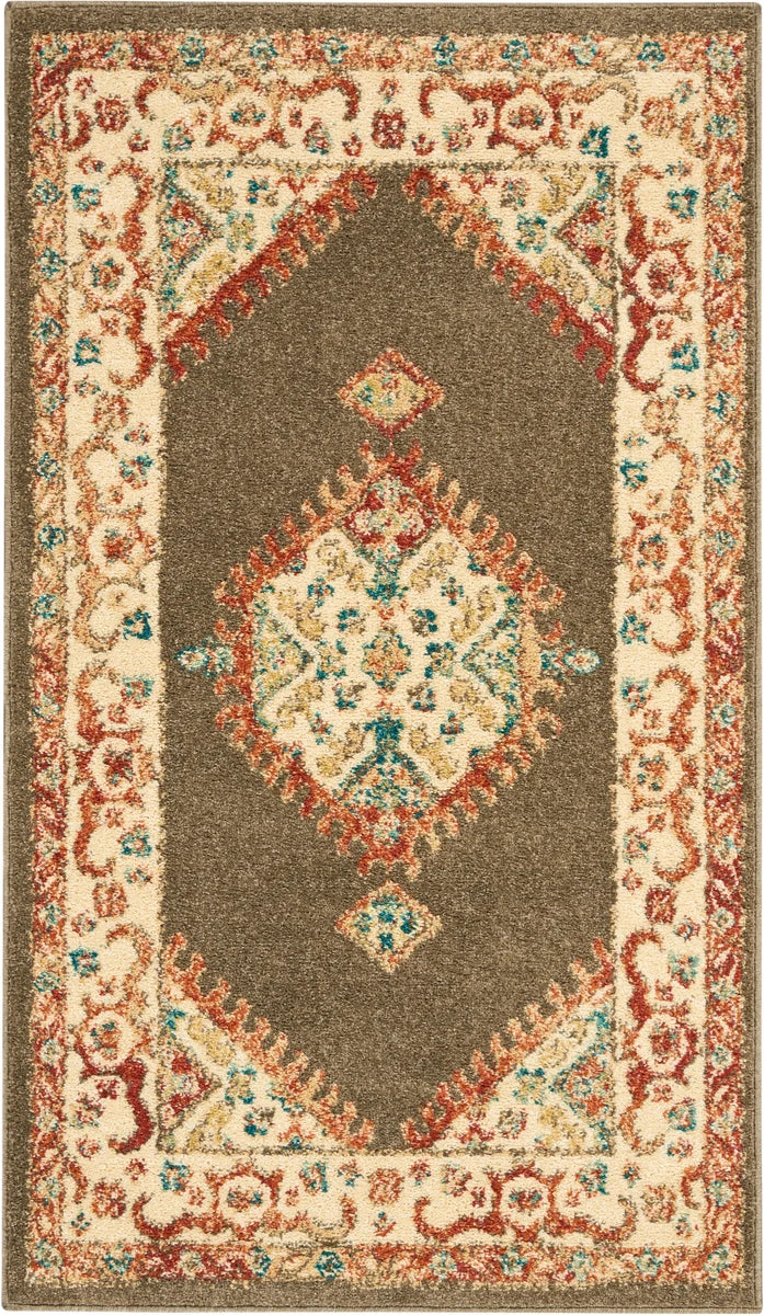 Nourison Traditional Vintage Traditional Brown Area Rug
