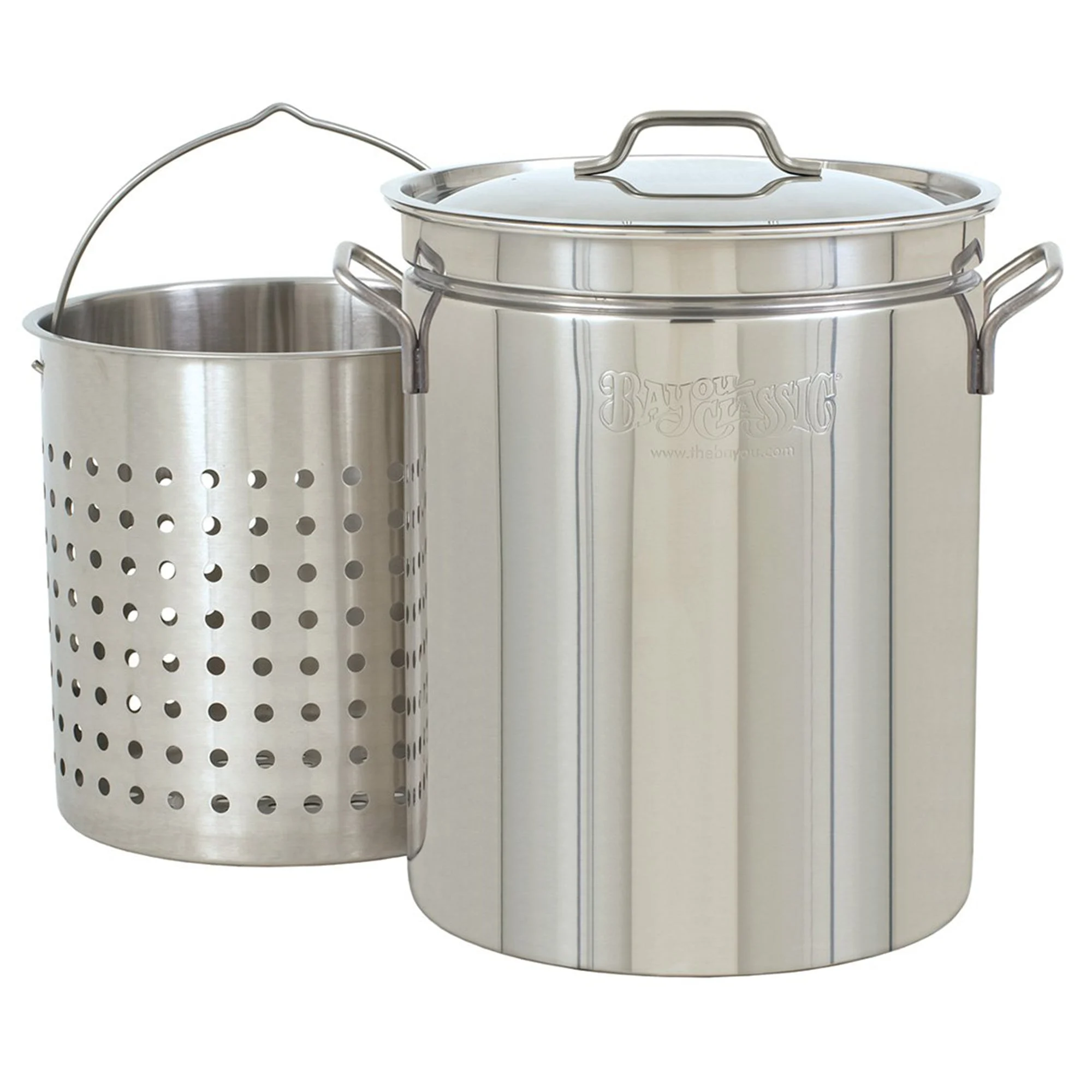 Bayou Classic 62 Quart Stainless Steel Stockpot with Vented Lid, BC-1160, Silver